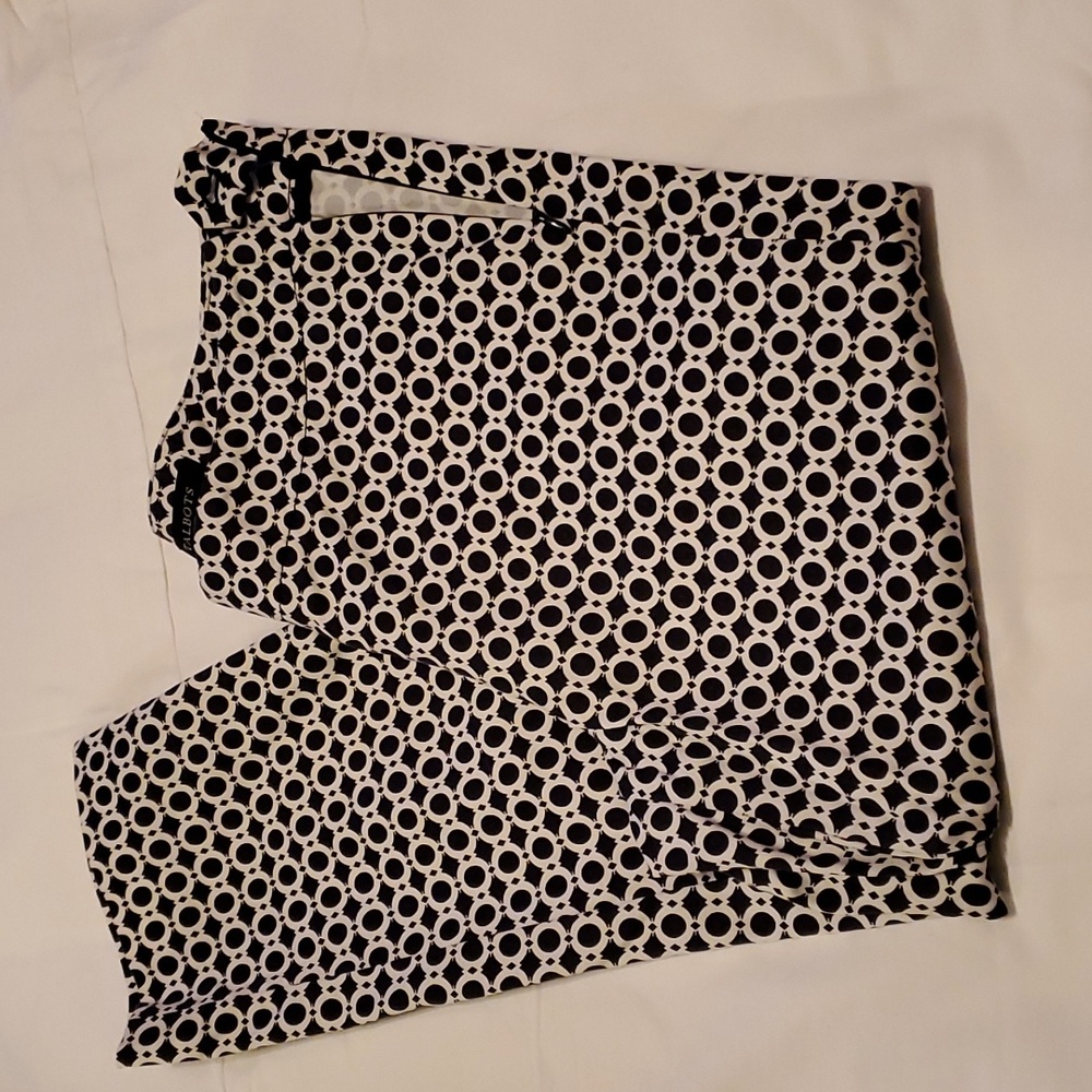 New Cropped Pants by Talbots, Size 2p, Color Black and White